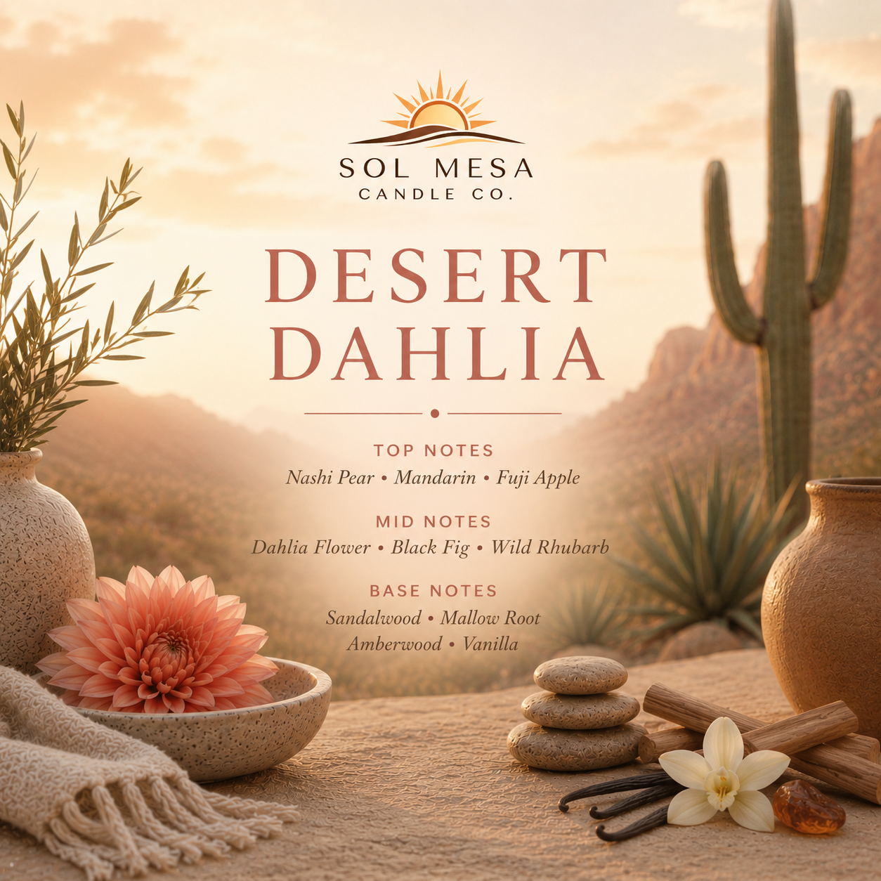 Desert Dahlia | Floral Desert Candle | SOL MESA CANDLE CO.