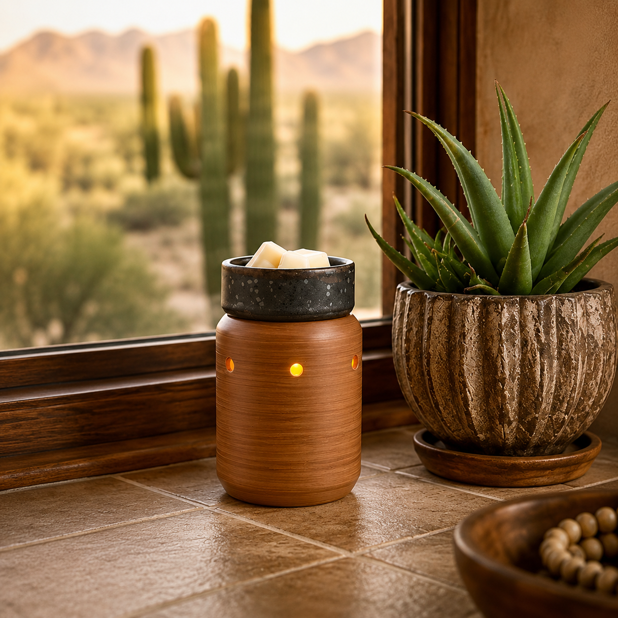PEWTER WALNUT MIDSIZE ILLUMINATION FRAGRANCE WARMER