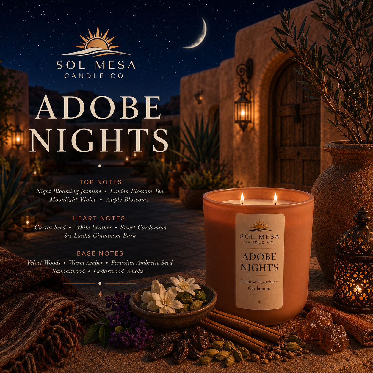 Adobe Nights | Luxury Desert Candle | SOL MESA CANDLE CO.