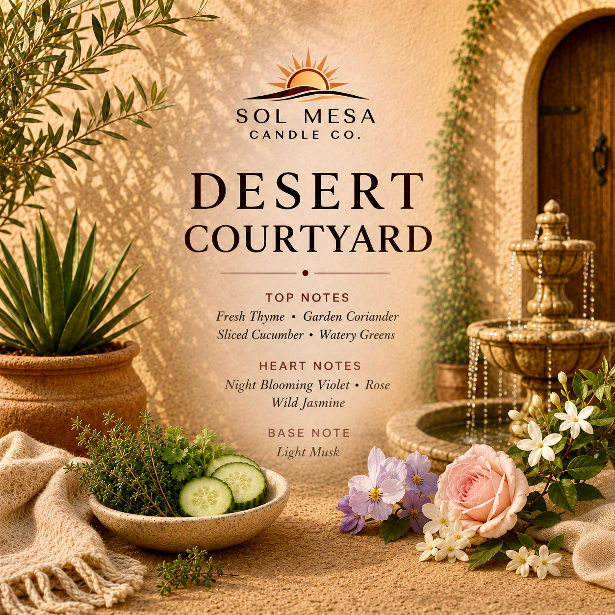 Desert Courtyard | Herb Garden Candle | SOL MESA CANDLE CO.