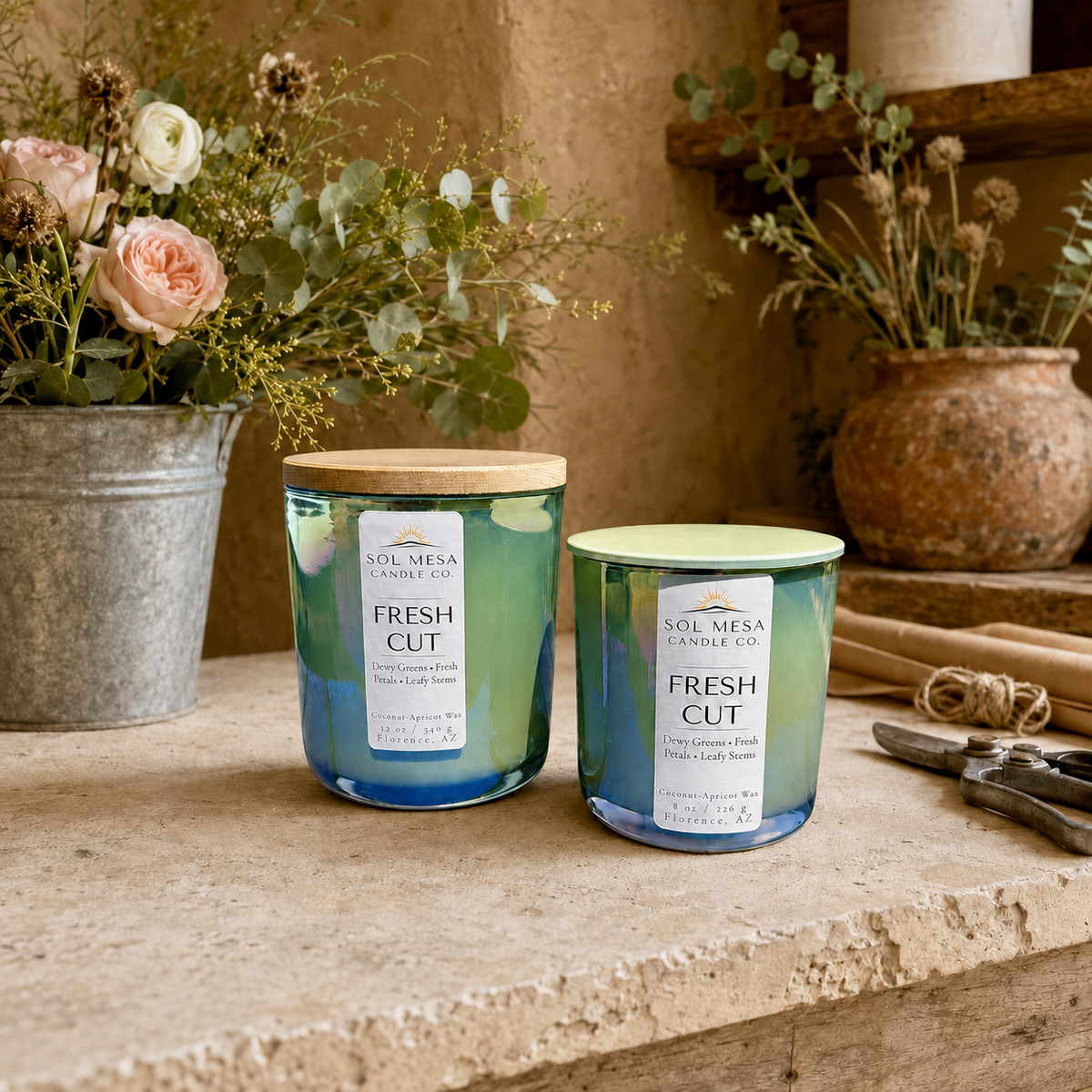 Fresh Cut | Fresh Floral & Green Candle | SOL MESA CANDLE CO.