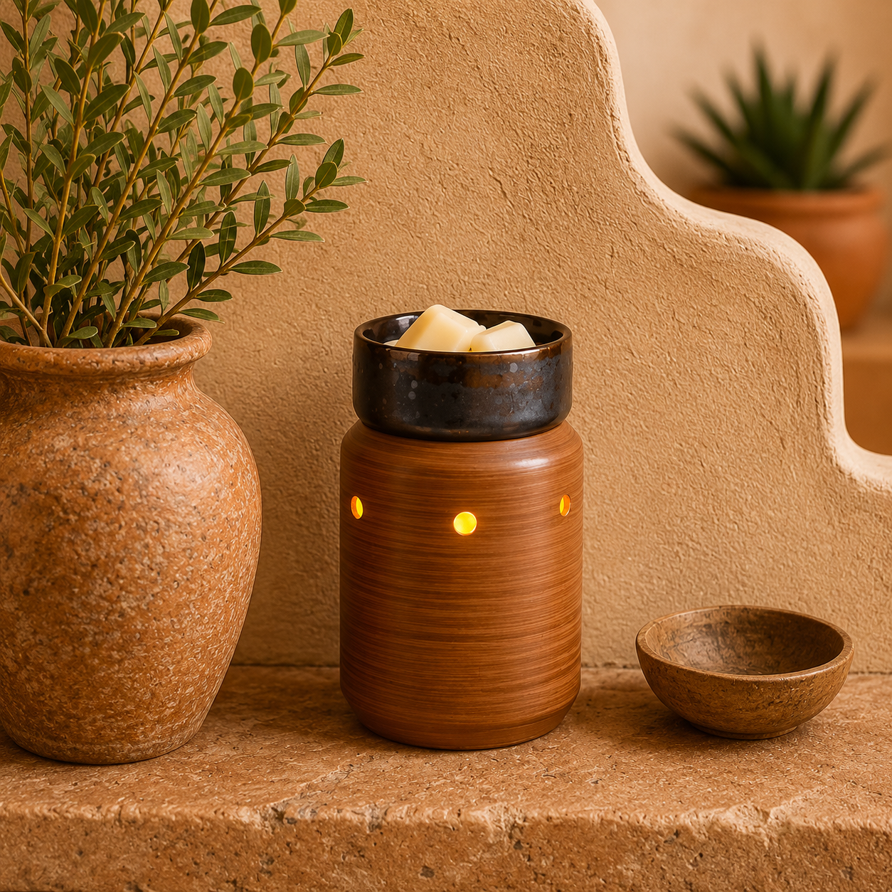 PEWTER WALNUT MIDSIZE ILLUMINATION FRAGRANCE WARMER