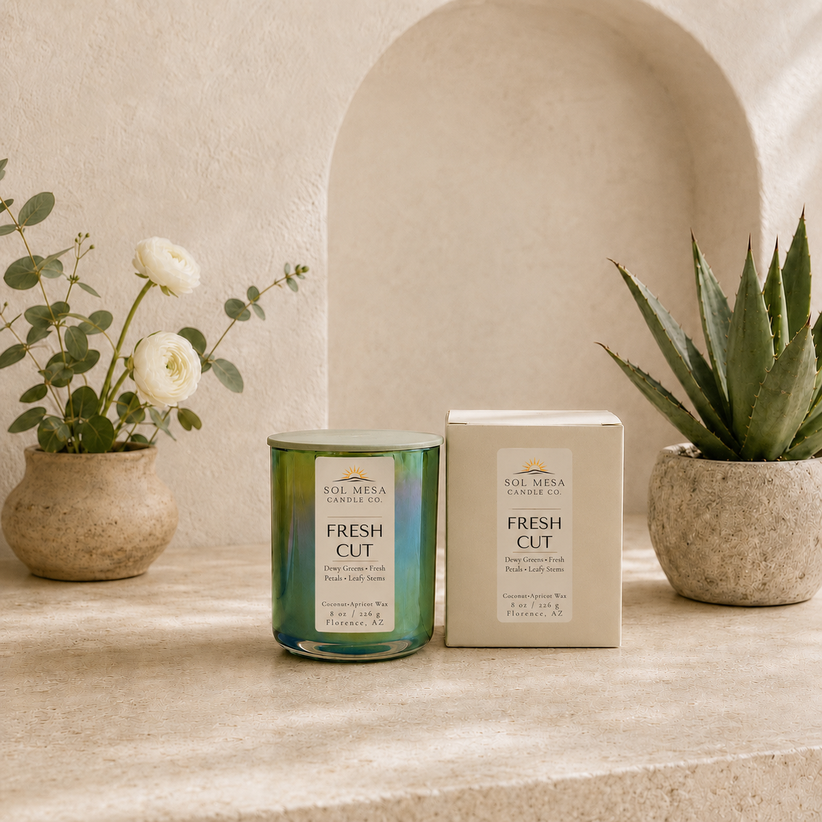 Fresh Cut | Fresh Floral & Green Candle | SOL MESA CANDLE CO.