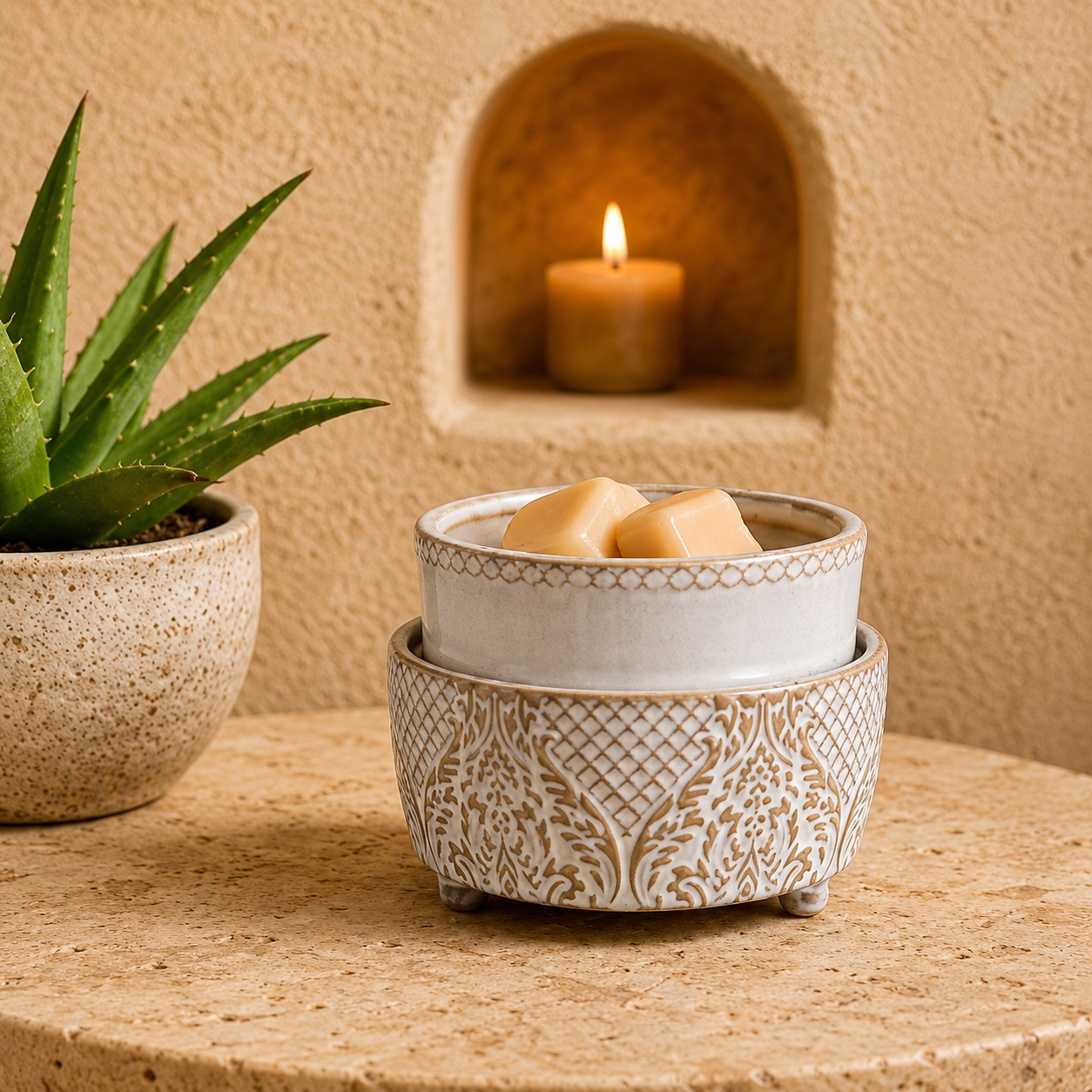 VINTAGE WHITE 2-IN-1 CLASSIC FRAGRANCE WARMER